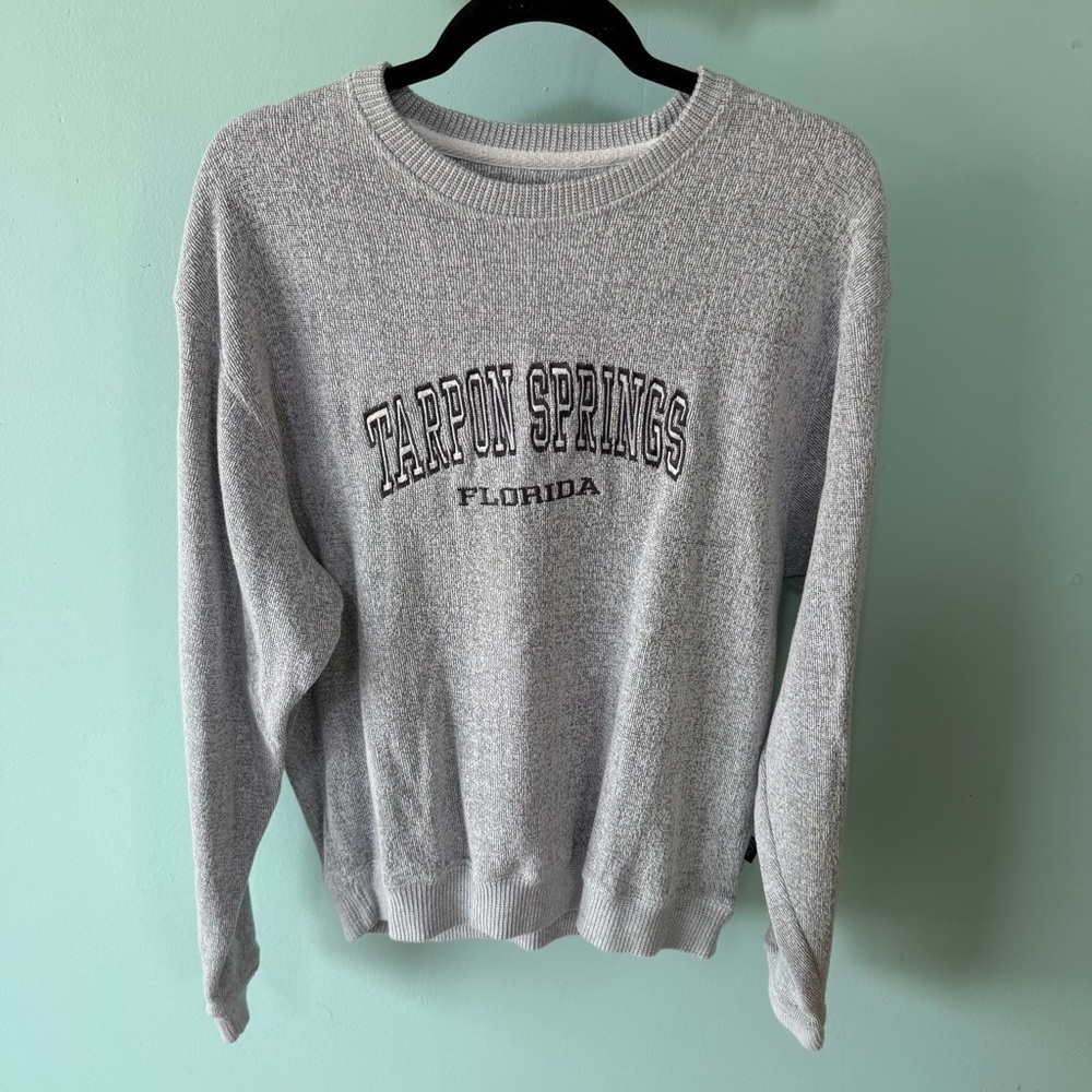 Gray Tarpon Springs Florida Sweatshirt Size Medium